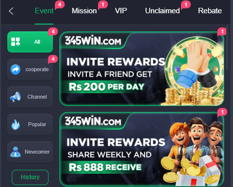 345win earning proof