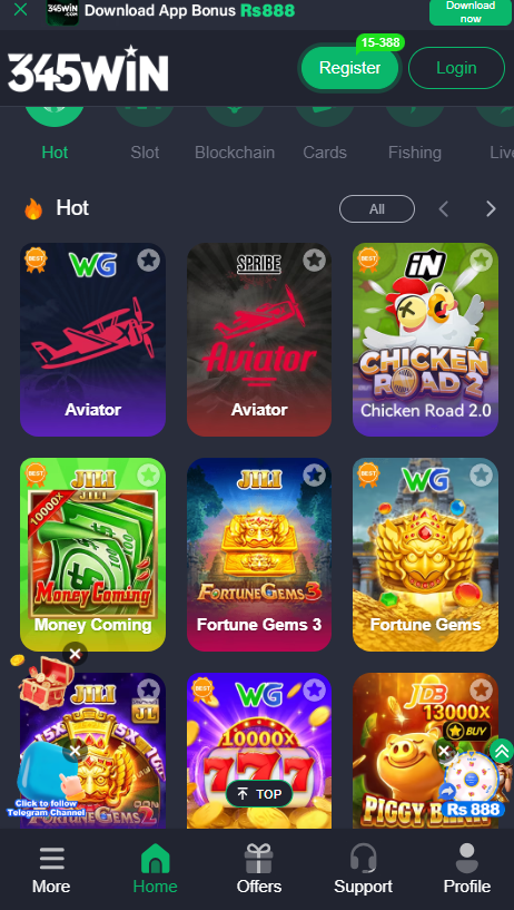 345win number-based game options interface