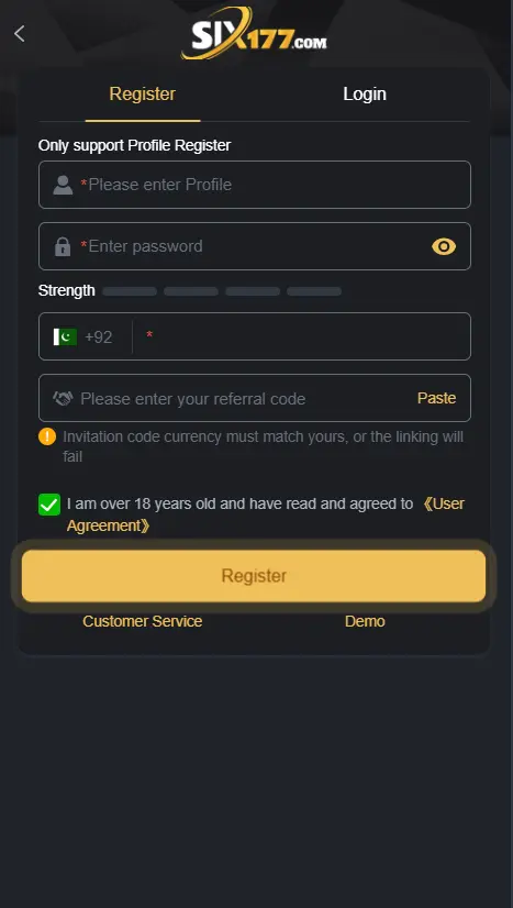 Six177 Game REGISTER