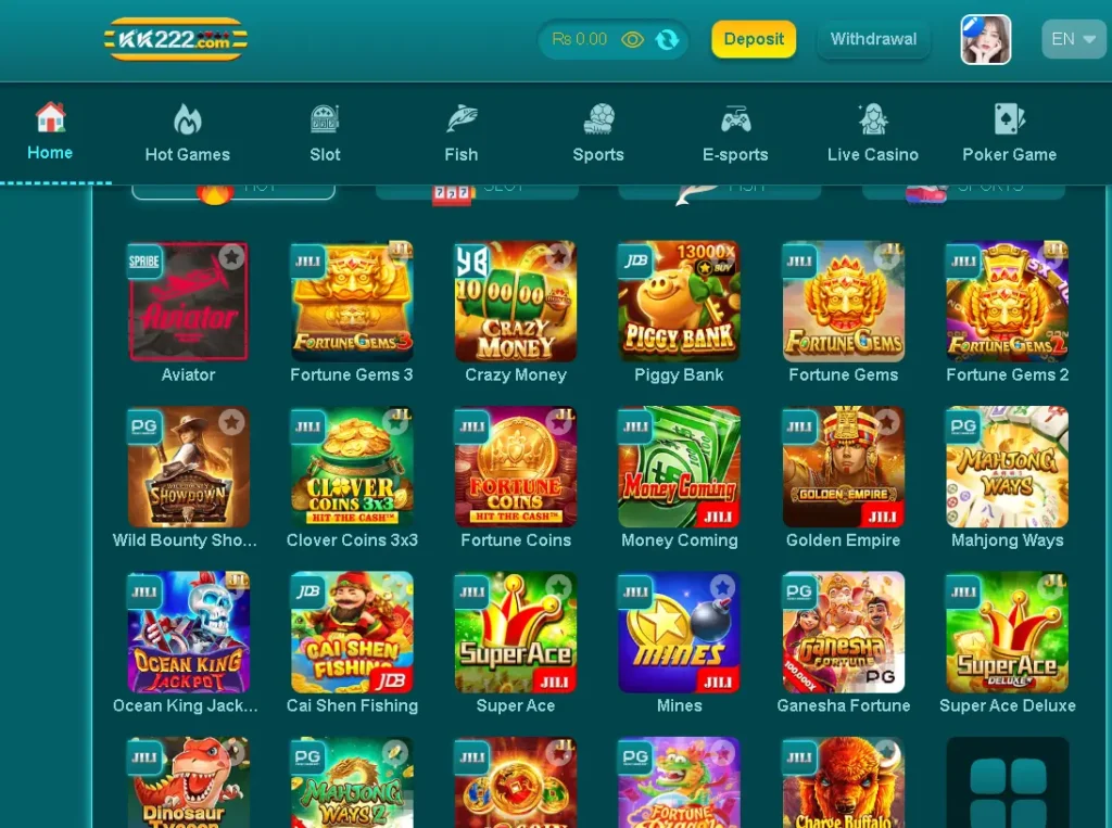 KK222 Game Slots and Card Games Collection