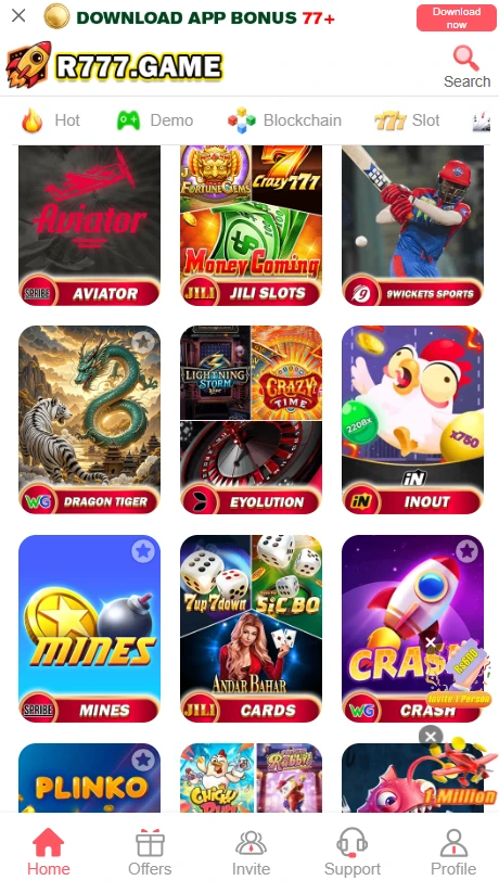 List of game in R777 GAME