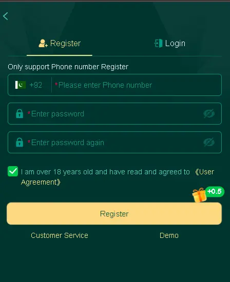 how to register on 2Go Game